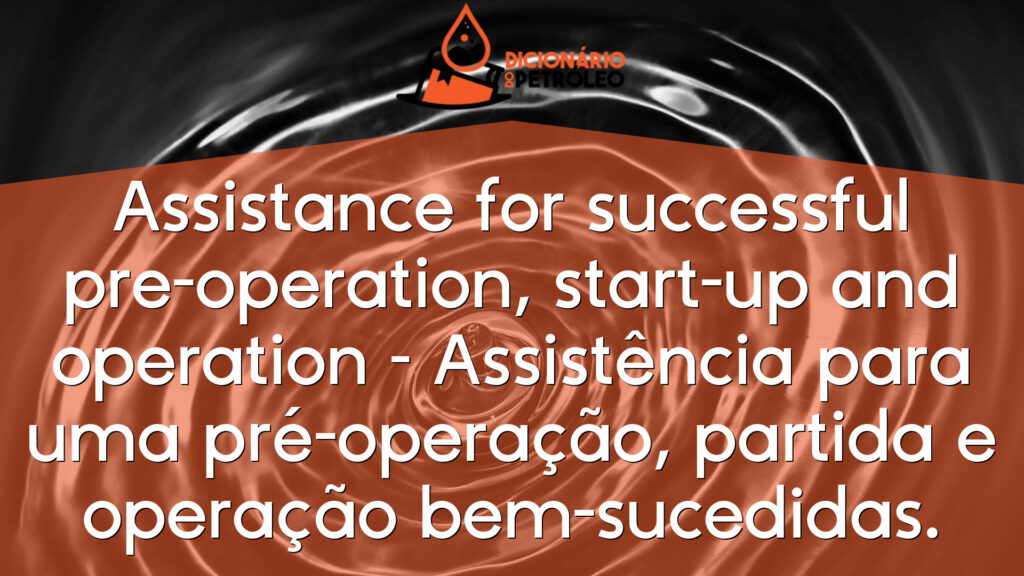 Assistance for successful pre-operation, start-up and operation – Assistência para uma pré-operação, partida e operação bem-sucedidas.
