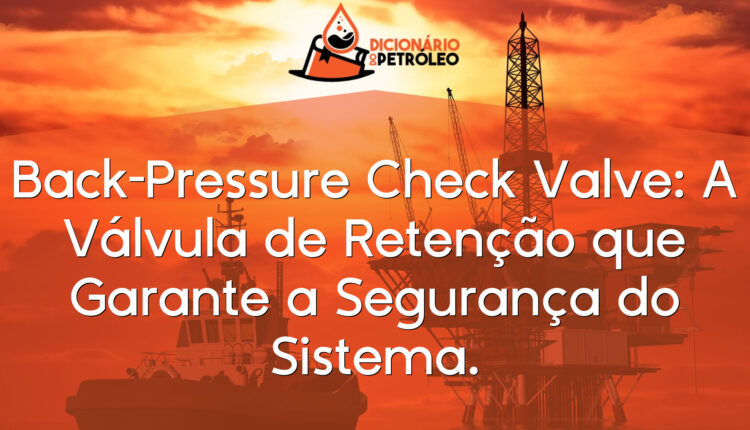 Back-Pressure Check Valve: A Válvula de Retenção que Garante a Segurança do Sistema.
