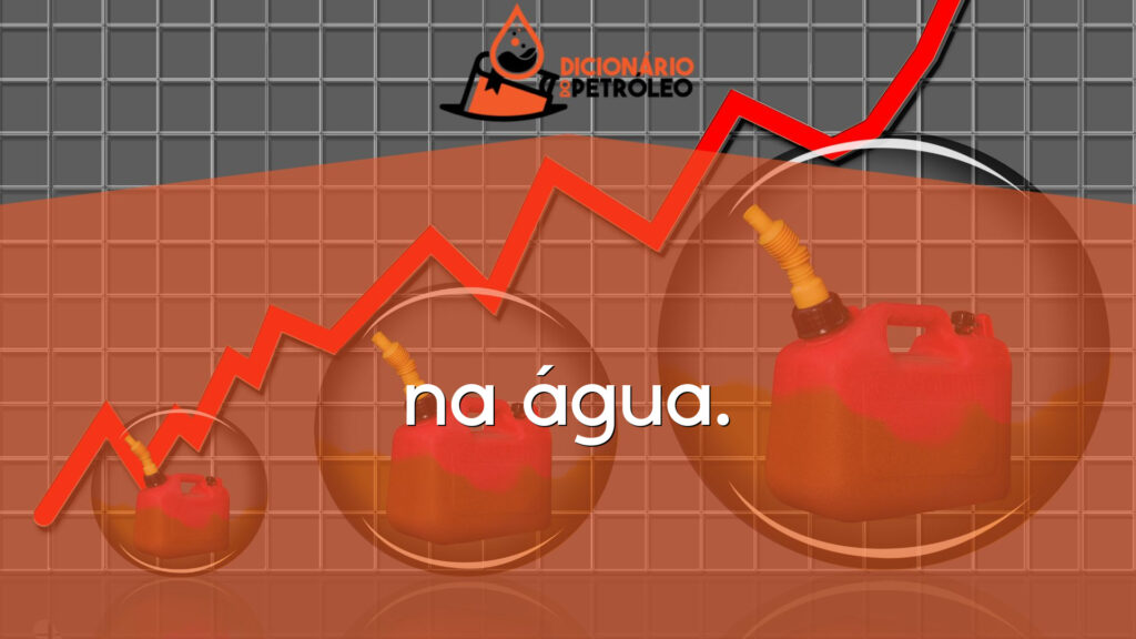 na água.